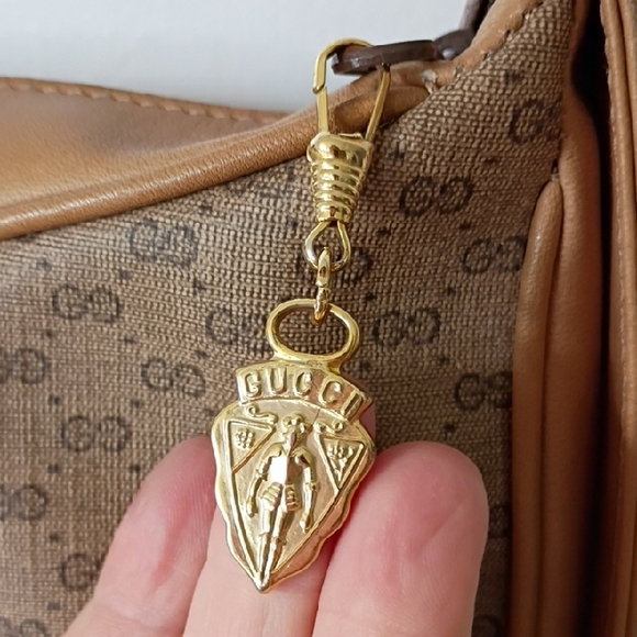 Vintage Gucci GG Plus Brown Leather Shoulder Bag Purse Authentic vintage Gucci - Picture 11 of 16